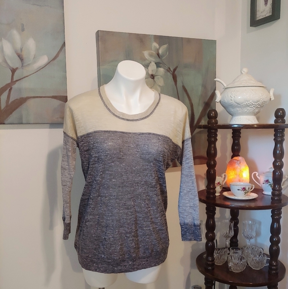 Madewell color block semi sheer sweater